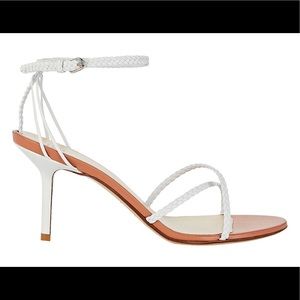 Francesco Russo Braided Leather Stiletto Sandals, Size 39.5